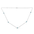 Sterling Silver Treated Diamond By Yard Necklace (1/2 cttw, Blue Color, I2-I3 Clarity)