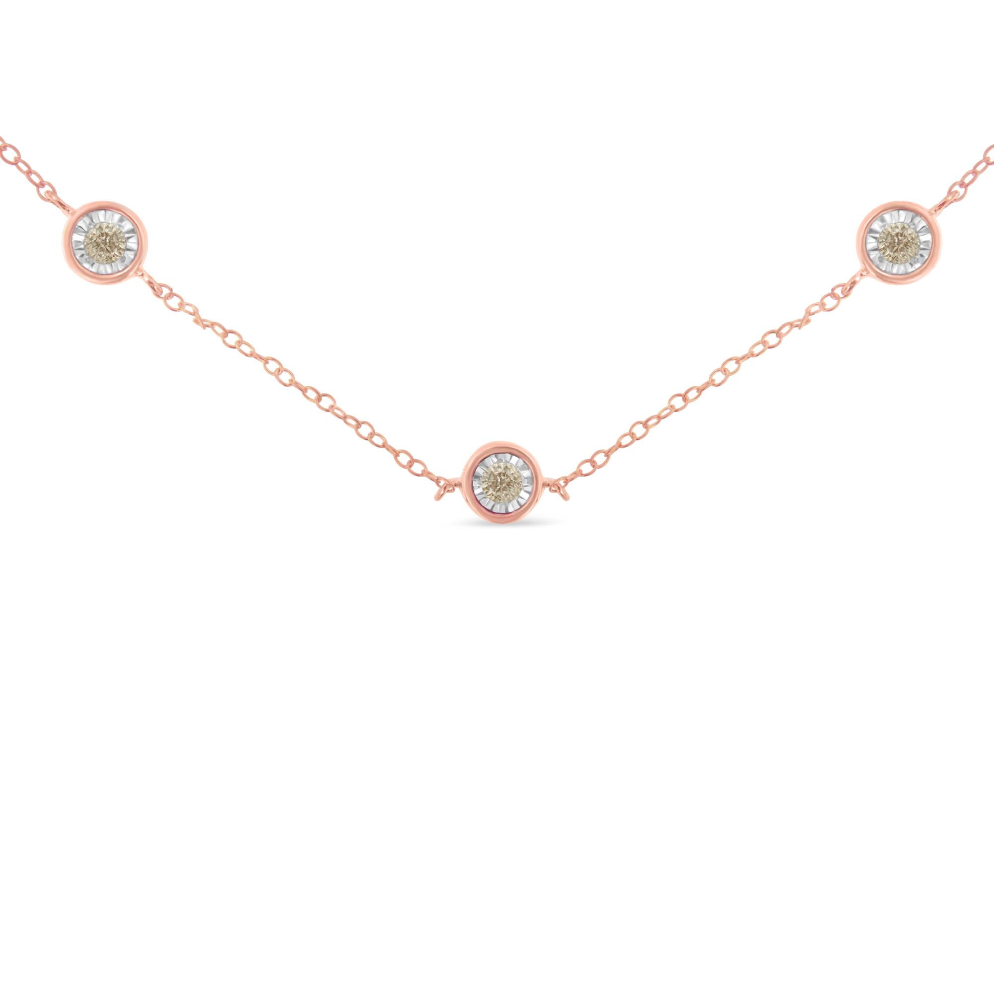 Sterling Silver Diamond Station Necklace (1/2 cttw, K-L Color, I2-I3 Clarity)