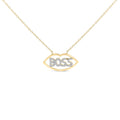 14K Yellow Gold Plated Silver 1/4 Cttw Diamond "Boss" Pendant Necklace - 18 Inch