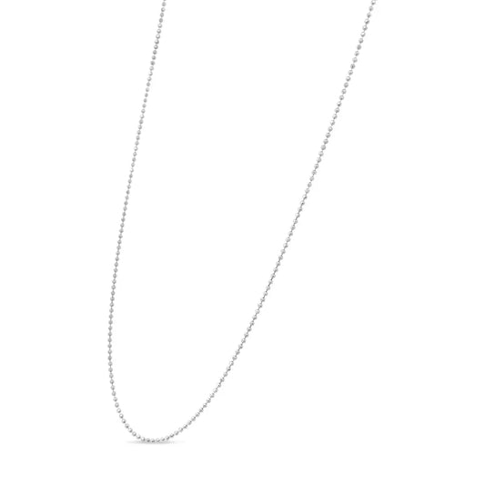 .925 Sterling Silver 0.7mm Slim and Dainty Unisex 18" Inch Ball Bead Chain Necklace - Bijoux-NYC Direct