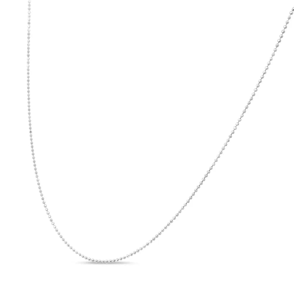 .925 Sterling Silver 0.7mm Slim and Dainty Unisex 18" Inch Ball Bead Chain Necklace - Bijoux-NYC Direct