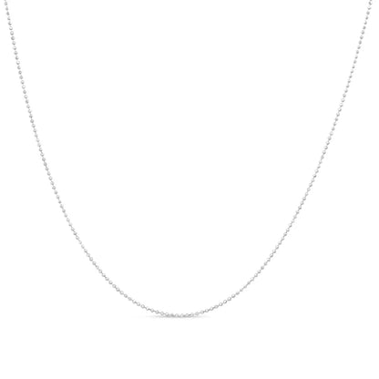.925 Sterling Silver 0.7mm Slim and Dainty Unisex 18" Inch Ball Bead Chain Necklace - Bijoux-NYC Direct