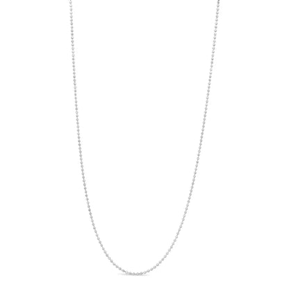 .925 Sterling Silver 0.7mm Slim and Dainty Unisex 18" Inch Ball Bead Chain Necklace - Bijoux-NYC Direct