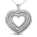 1.0 cttw diamond heart pendant necklace in.925 sterling silver 18 inch bijoux-nyc direct