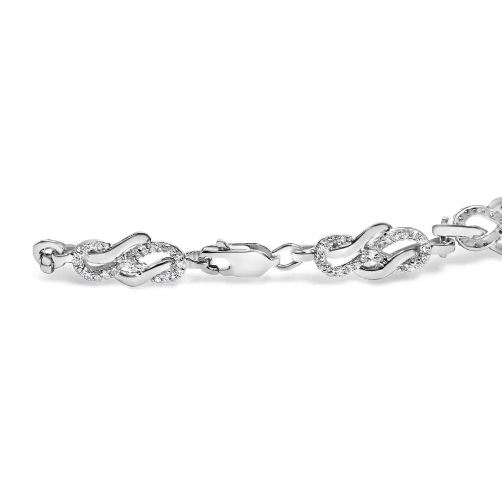 1.0 cttw diamond infinity swirl link bracelet in.925 sterling silver bijoux-nyc direct