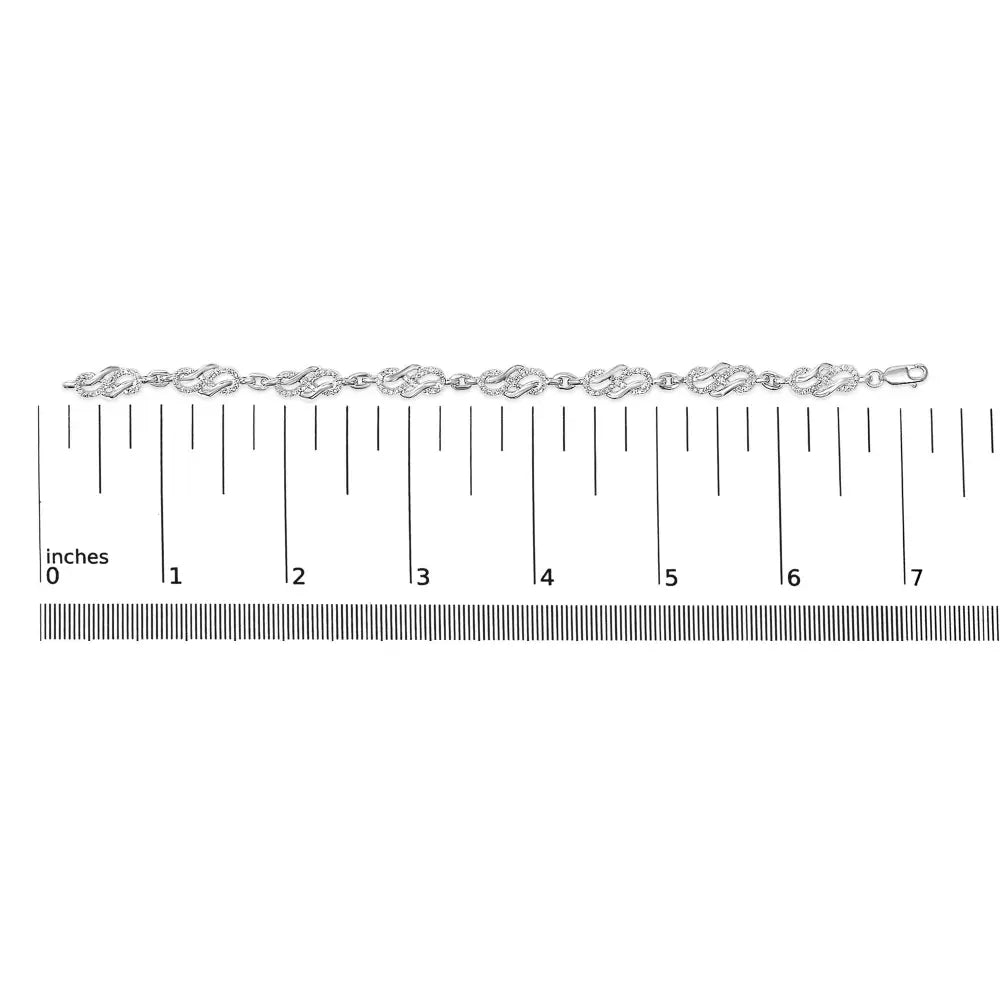 1.0 cttw diamond infinity swirl link bracelet in.925 sterling silver bijoux-nyc direct