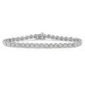 1.0 cttw diamond miracle set square milgrain sterling silver tennis bracelet bijoux-nyc direct