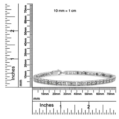 .925 sterling silver 1.0 cttw diamond square hybrid link 7’’ tennis bracelet (i j color i2 i3 clarity) bracelets/bracelet/link