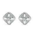 1.0 cttw diamond rhombus stud earrings in.925 sterling silver bijoux-nyc direct