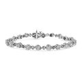 1.0 cttw diamond swirl beaded link bracelet in.925 sterling silver 7.25 bijoux-nyc direct