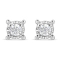 1.0 cttw round diamond solitaire stud earrings in sterling silver bijoux-nyc direct