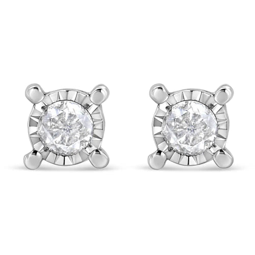1.0 cttw round diamond solitaire stud earrings in sterling silver bijoux-nyc direct