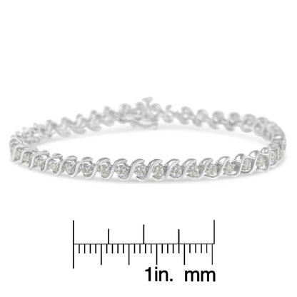 .925 sterling silver 1.0 cttw round miracle set diamond 7’’ tennis bracelet (i j color i3 clarity) bracelets/bracelet/tennis