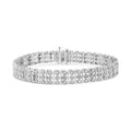 1.00 cttw diamond heart multi row bracelet in.925 sterling silver 7.25 bijoux-nyc direct