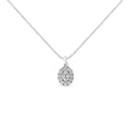 1.50 cttw diamond oval cluster pendant in.925 sterling silver 18 inch bijoux-nyc direct