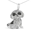 Sterling silver 1 1/4 cttw diamond shih tzu dog pendant necklace 18 inch bijoux-nyc direct