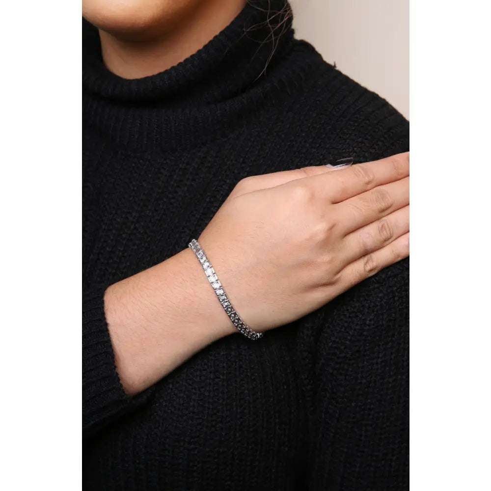 Sterling silver 1/10 cttw diamond 7.25 inch miracle link bracelet bijoux-nyc direct