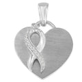 Sterling silver 1/10 cttw diamond heart pendant necklace bijoux-nyc direct