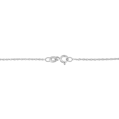 .925 sterling silver 1/10 cttw diamond miracle set 2 stone ’together forever’ open circle 18’’ box chain pendant necklace (i j