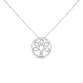 Diamond tree of life pendant necklace in sterling silver – 1/10 cttw bijoux-nyc direct