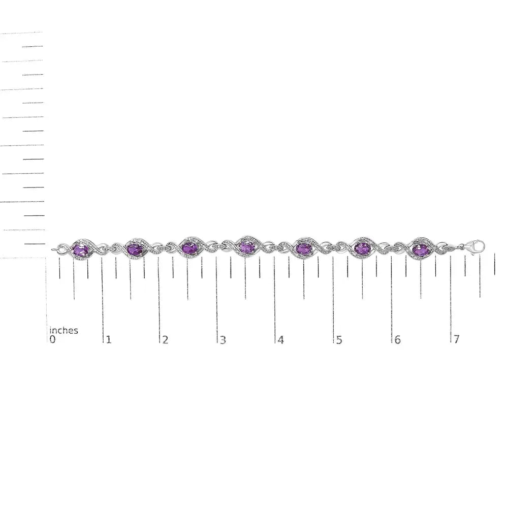 Amethyst and diamond cross infinity tennis bracelet in sterling silver bijoux-nyc direct