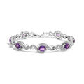 Amethyst and diamond cross infinity tennis bracelet in sterling silver bijoux-nyc direct