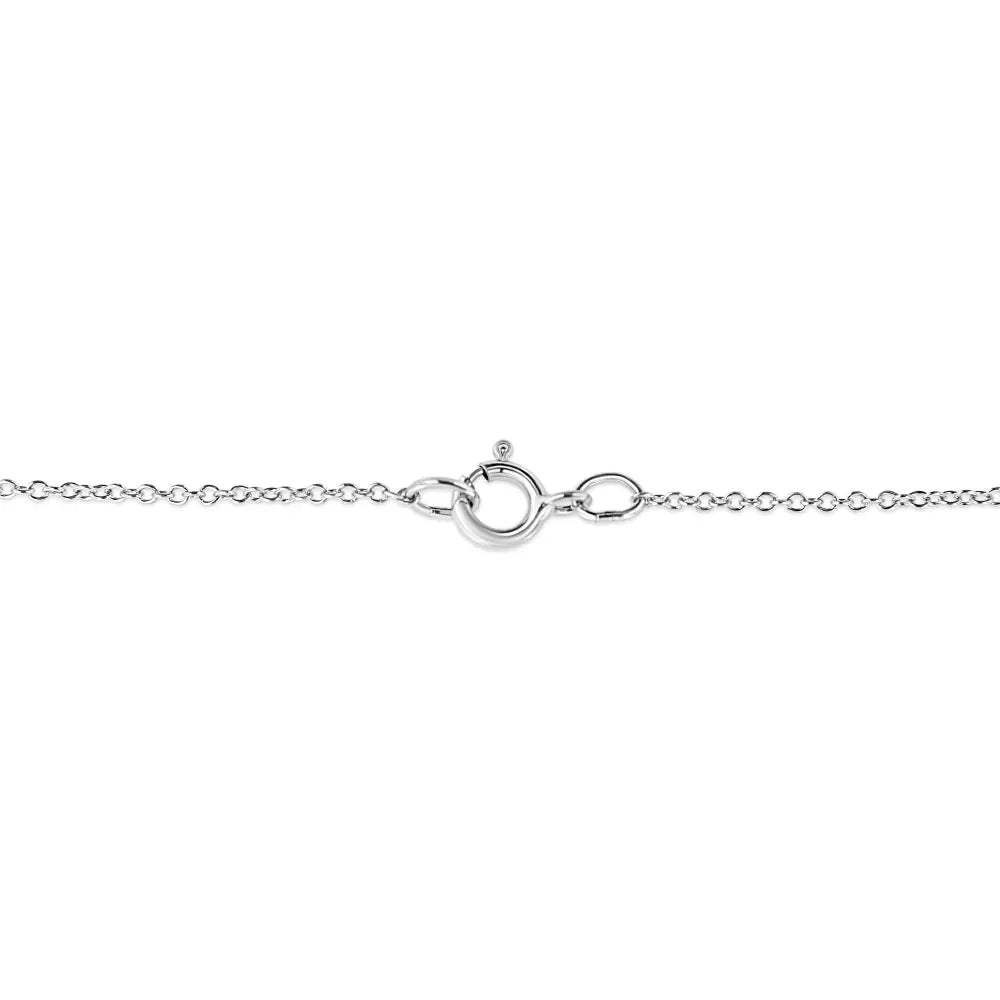 .925 Sterling Silver 1/10 cttw Pave-Set Round-Cut Diamond Open Cross 18" Pendant Necklace (I-J Color, I1-2 Clarity) - Bijoux-NYC Direct