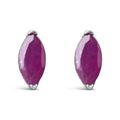 Marquise created pink ruby 1/2 cttw sterling silver solitaire stud earrings bijoux-nyc direct