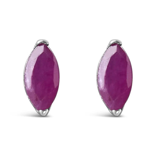 .925 sterling silver 1/2 cttw created pink ruby gemstone solitaire stud earrings bijoux-nyc direct