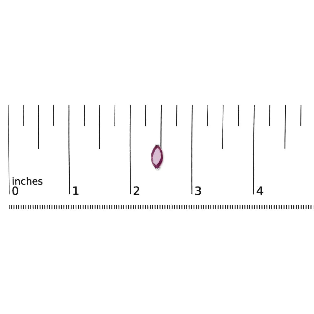 Marquise created pink ruby 1/2 cttw sterling silver solitaire stud earrings bijoux-nyc direct