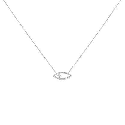 .925 sterling silver 1/2 cttw diamond cross and evil eye 18’’ inch pendant necklace (h i color si1 si2 clarity) necklaces/non