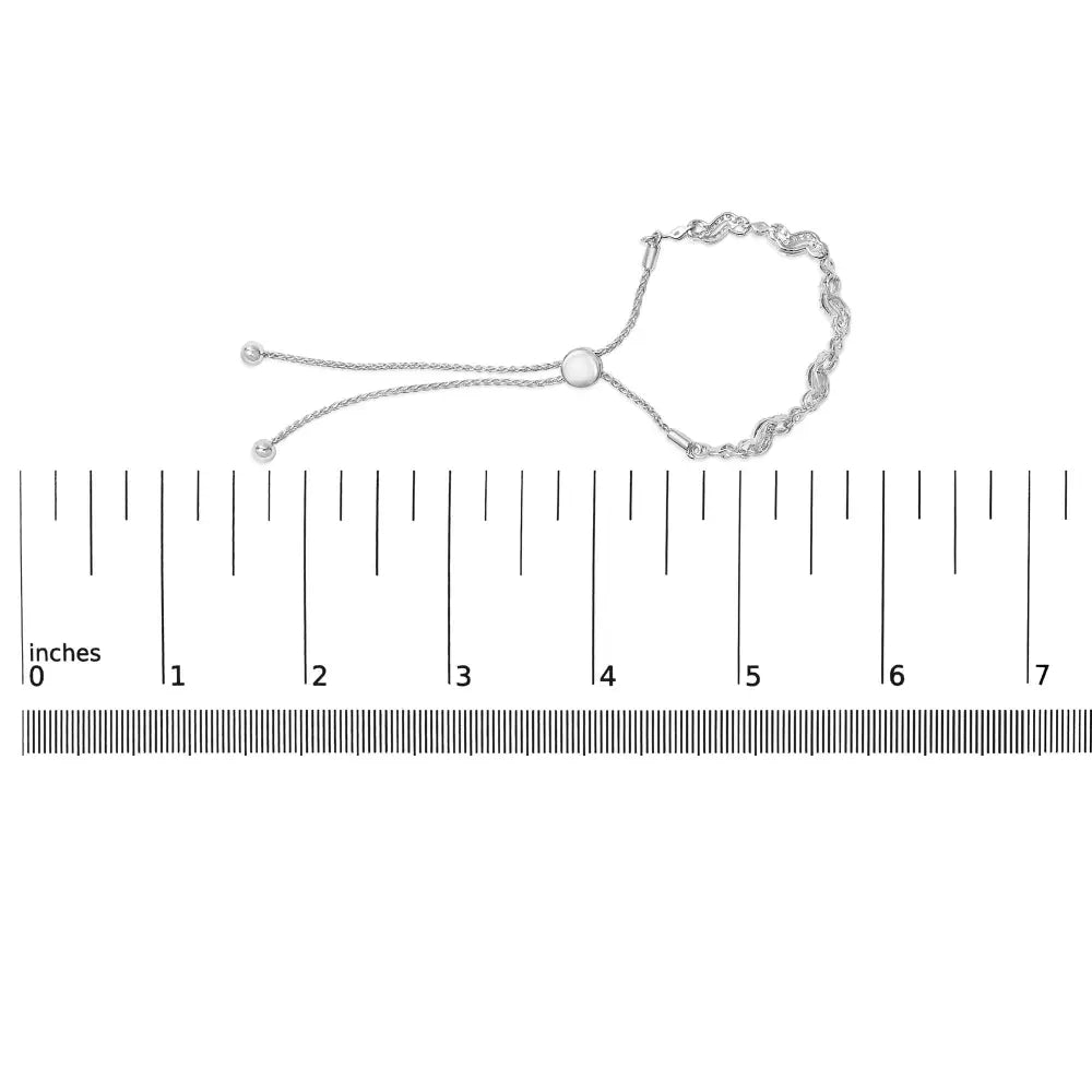 1/2 cttw diamond double wave bolo bracelet in.925 sterling silver bijoux-nyc direct