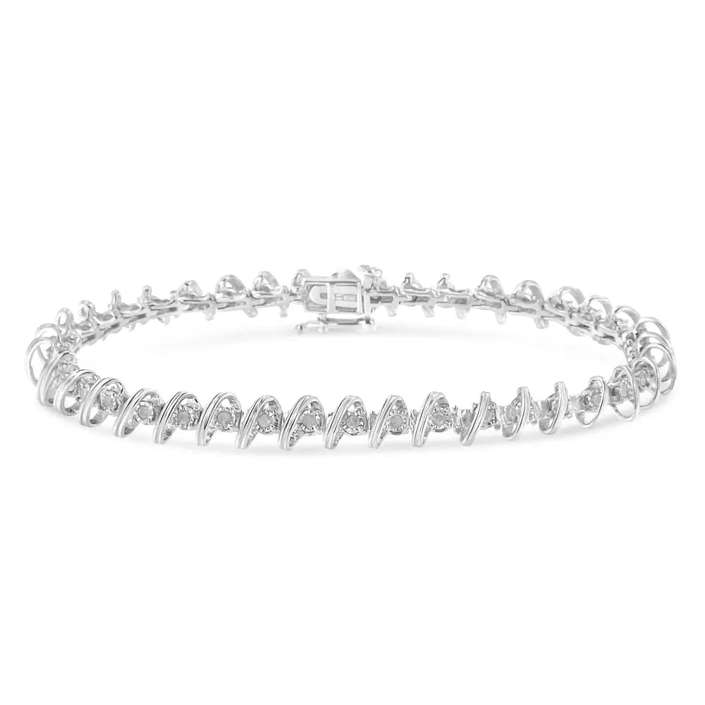 .925 Sterling Silver 1/2 Cttw Diamond Miracle-Set 7" Tennis Bracelet (I-J Color, I3 Clarity) - Bijoux-NYC Direct