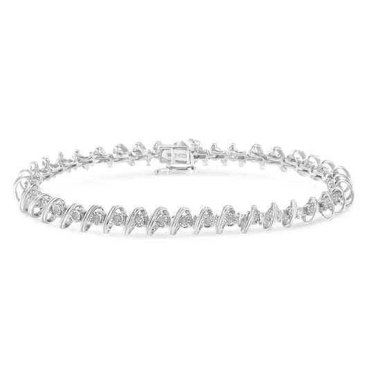 .925 Sterling Silver 1/2 Cttw Diamond Miracle-Set 7" Tennis Bracelet (I-J Color, I3 Clarity) - Bijoux-NYC Direct