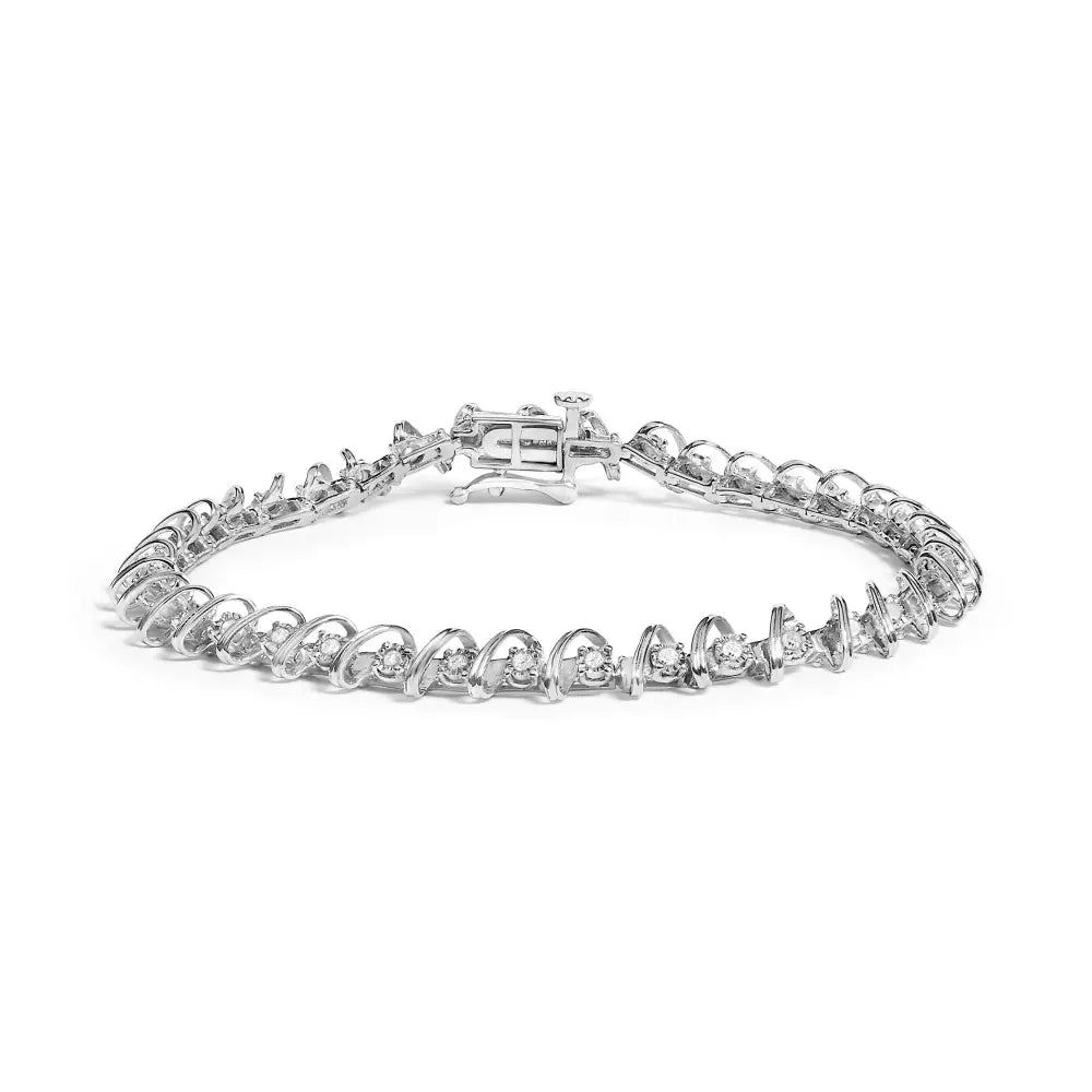 1/2 cttw diamond miracle set sterling silver 7 inch tennis bracelet bijoux-nyc direct
