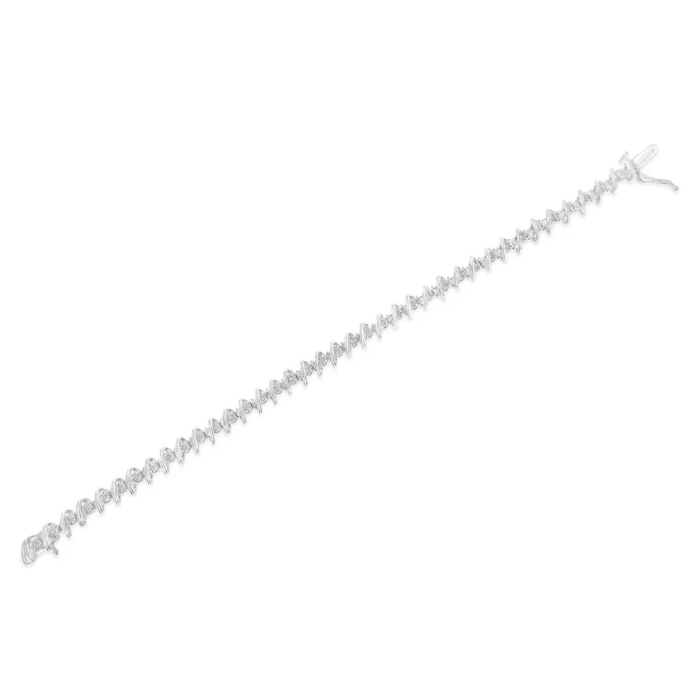 1/2 cttw diamond miracle set sterling silver 7 inch tennis bracelet bijoux-nyc direct