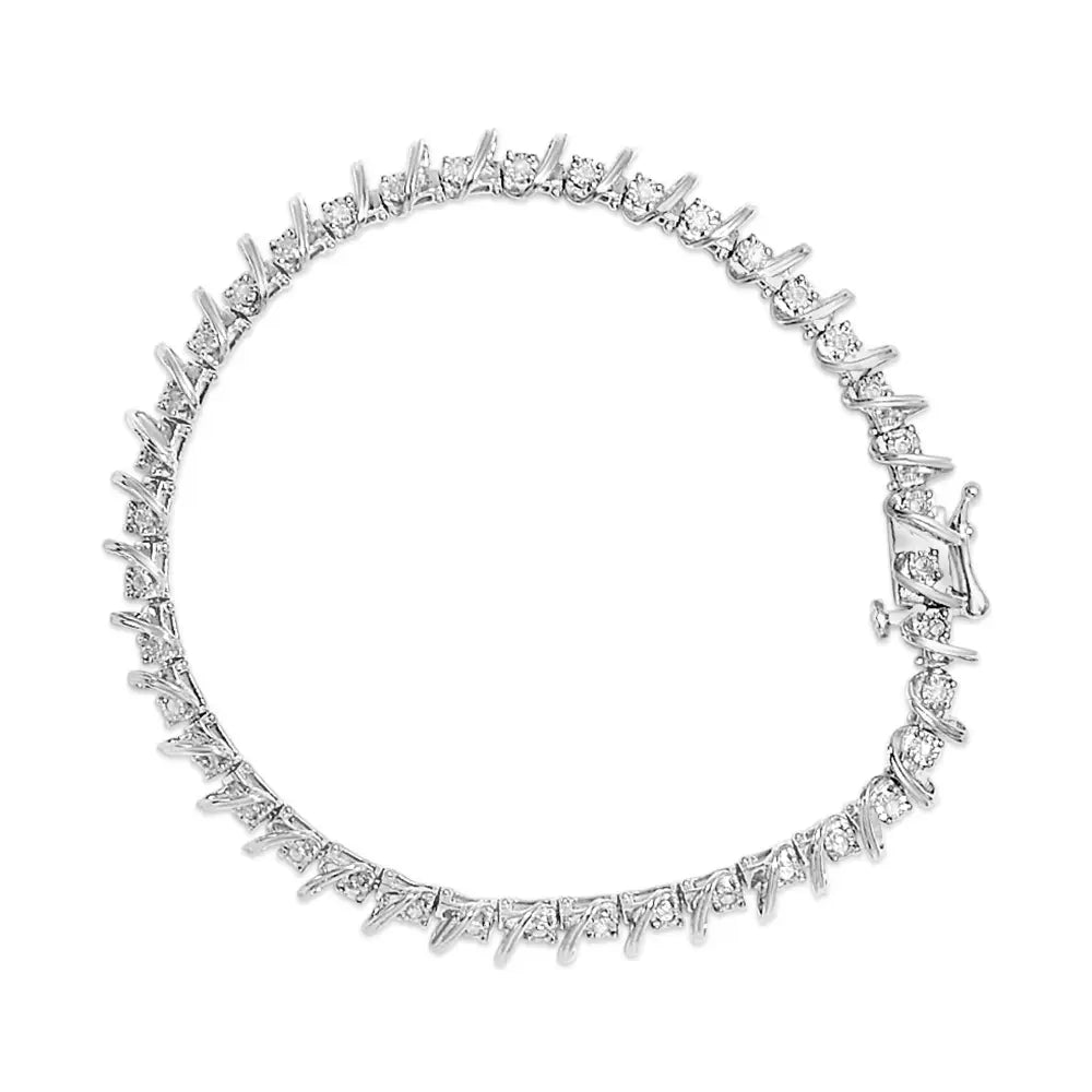 1/2 cttw diamond miracle set sterling silver 7 inch tennis bracelet bijoux-nyc direct