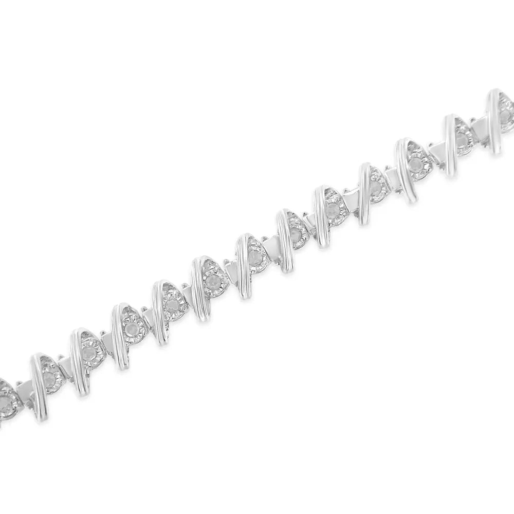 .925 Sterling Silver 1/2 Cttw Diamond Miracle-Set 7" Tennis Bracelet (I-J Color, I3 Clarity) - Bijoux-NYC Direct