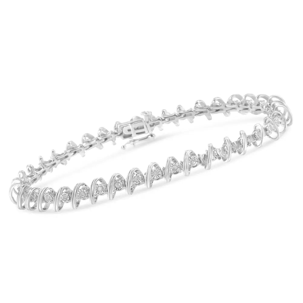 .925 Sterling Silver 1/2 Cttw Diamond Miracle-Set 7" Tennis Bracelet (I-J Color, I3 Clarity) - Bijoux-NYC Direct