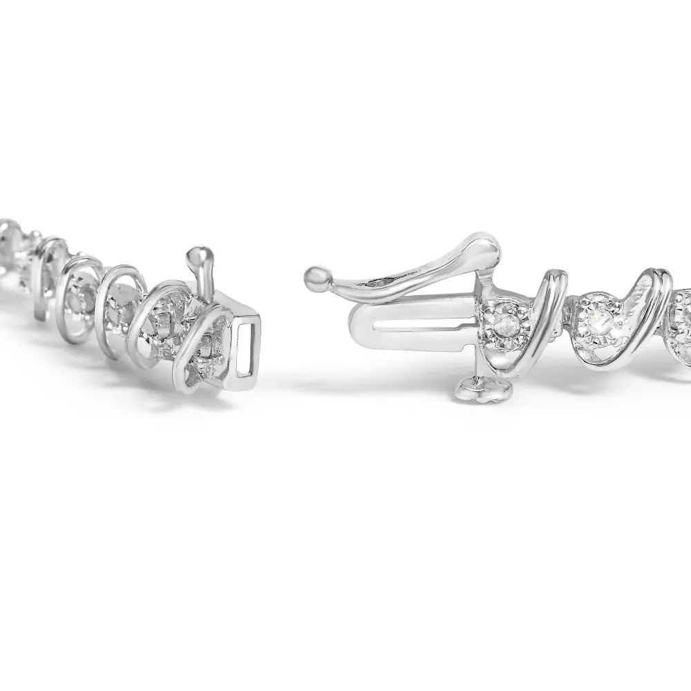 1/2 cttw diamond miracle set sterling silver 7 inch tennis bracelet bijoux-nyc direct