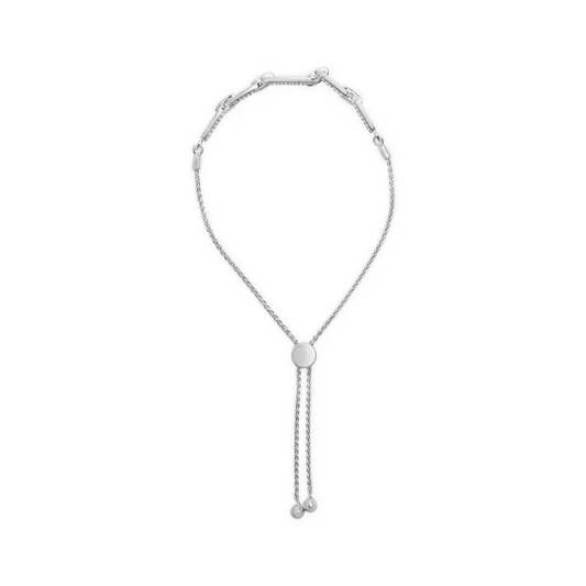 .925 Sterling Silver 1/2 Cttw Diamond Paperclip Link Adjustable Bolo Bracelet (G-H Color, SI1-SI2 Clarity) - Bijoux-NYC Direct