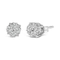1/2 cttw round diamond cluster stud earrings in.925 sterling silver bijoux-nyc direct