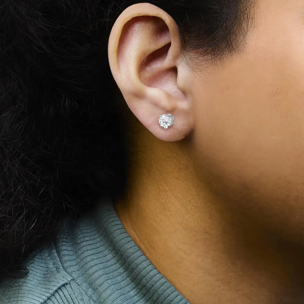 1/2 cttw round diamond cluster stud earrings in.925 sterling silver bijoux-nyc direct