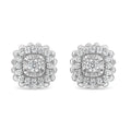 1/2 cttw diamond halo cluster stud earrings in.925 sterling silver bijoux-nyc direct