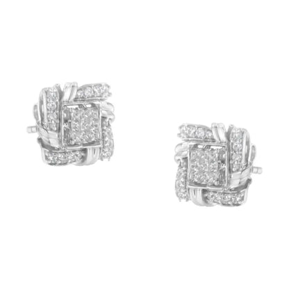 .925 Sterling Silver 1/2 Cttw Round-Cut Diamond Stud Earrings (I-J Color, I1-I2 Clarity) - Bijoux-NYC Direct