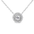 1/2 cttw diamond halo circle pendant necklace in.925 sterling silver bijoux-nyc direct