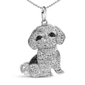Shih tzu diamond pendant necklace in.925 sterling silver 1/2 cttw 18 bijoux-nyc direct