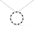 1 3/4 cttw black and white diamond sterling silver open circle necklace bijoux-nyc direct