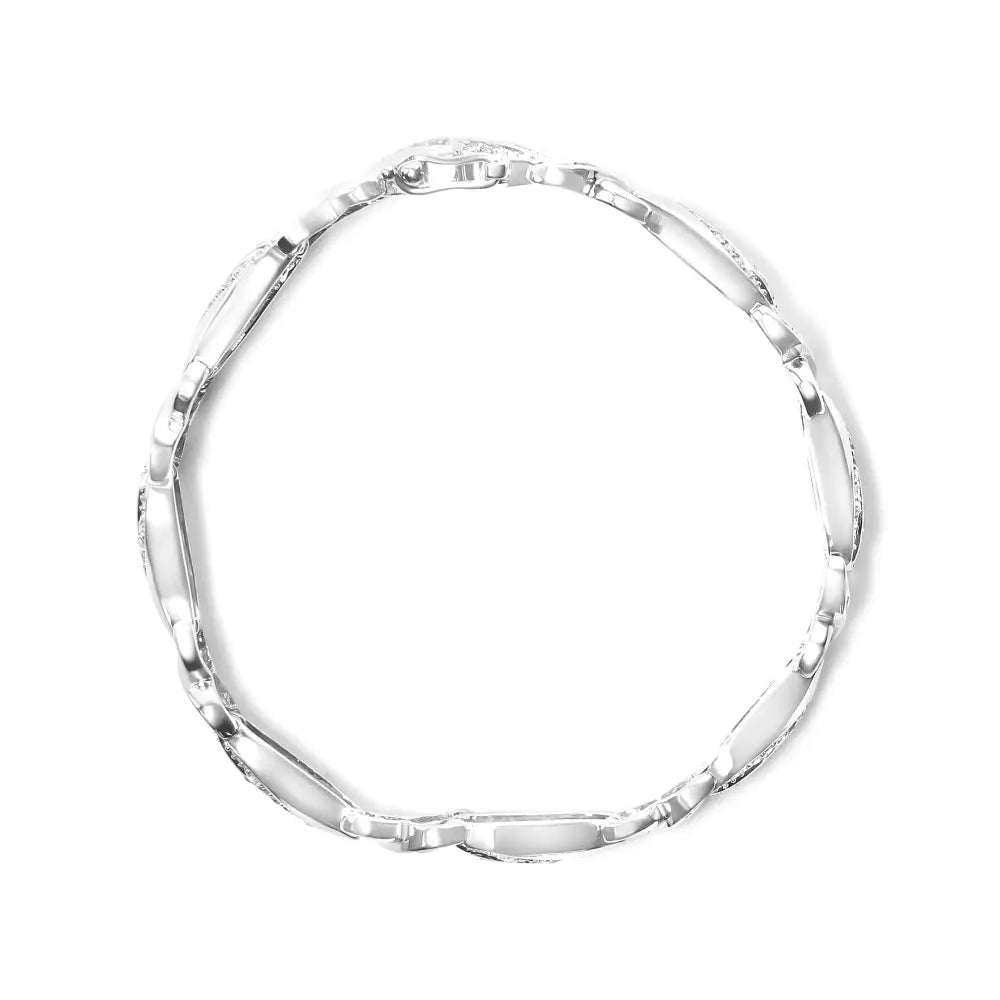 7’’ sterling silver 1 3/4 cttw diamond wave and x link tennis bracelet bijoux-nyc direct