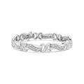 7’’ sterling silver 1 3/4 cttw diamond wave and x link tennis bracelet bijoux-nyc direct